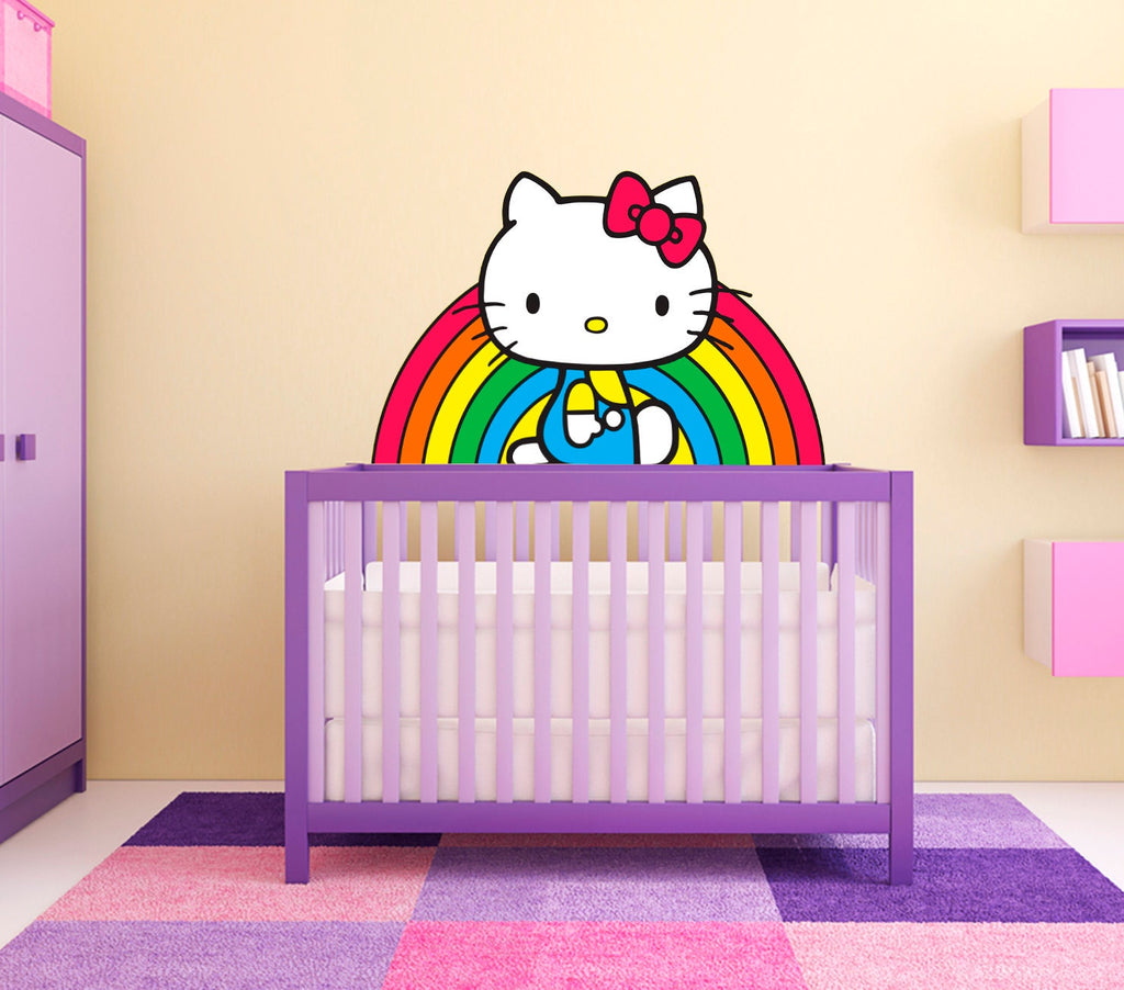 Rainbow Kitty Decal, Rainbow Kitty Sticker, Rainbow Kitty Wall Decor