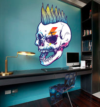 Load image into Gallery viewer, Rocking Skull Decal, Rocking Skull Sticker, Punk Skull Decal, Punk Skull Sticker