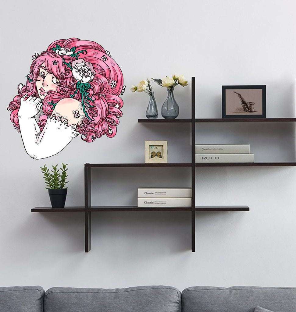 Mysterious Girl Wall Decal, Mysterious Girl Wall sticker, Mysterious Girl wall decor