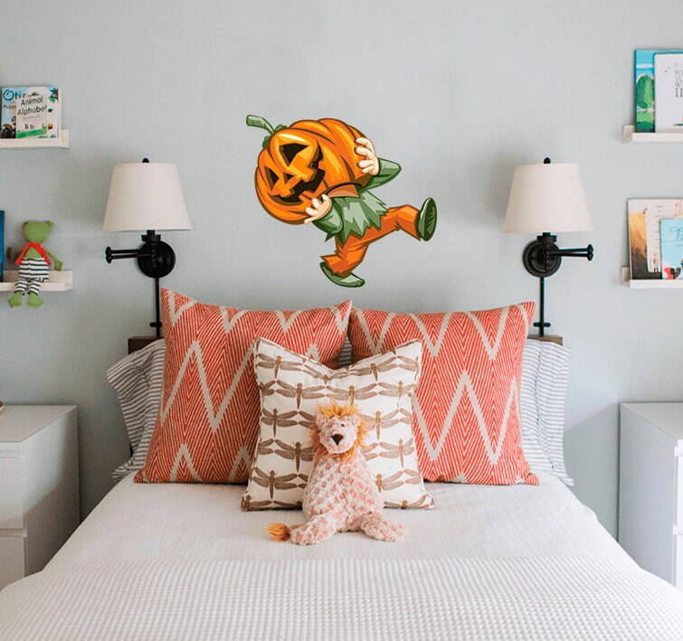 Pumpkin Boy Wall Decal, Pumpkin Boy Wall sticker, Pumpkin Boy wall decor
