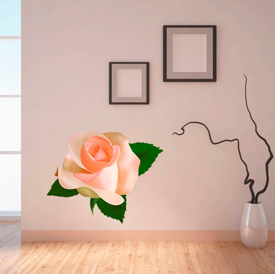 Rose Flower Wall Decal, Rose Flower Wall sticker, Rose Flower wall decor