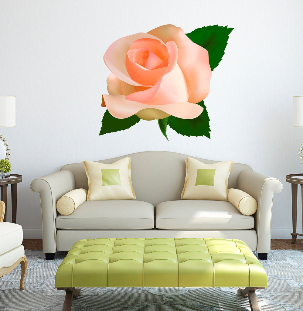Rose Flower Wall Decal, Rose Flower Wall sticker, Rose Flower wall decor