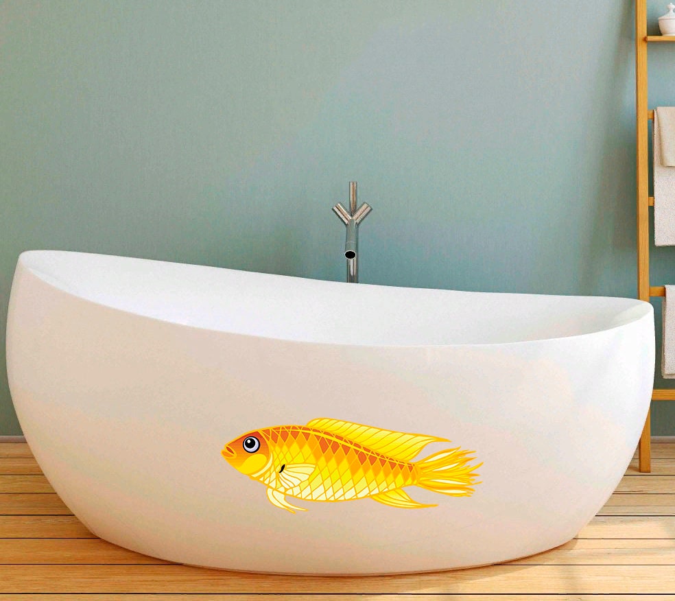 Gold Fish Decal, Gold Fish Sticker, Gold Fish Wall Decor