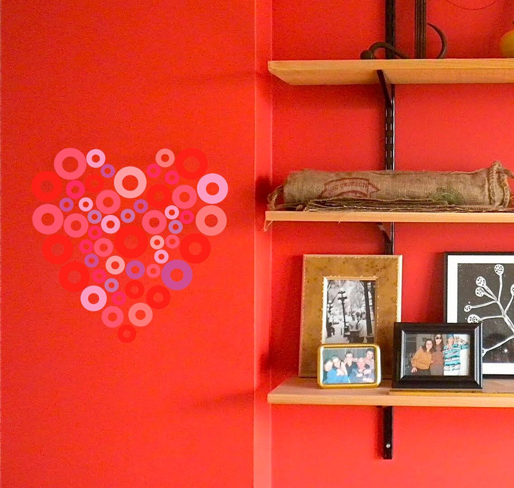 Heart Circles Wall Decal, Heart Circles Wall sticker, Heart Circles wall decor