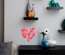 Load image into Gallery viewer, Heart Circles Wall Decal, Heart Circles Wall sticker, Heart Circles wall decor