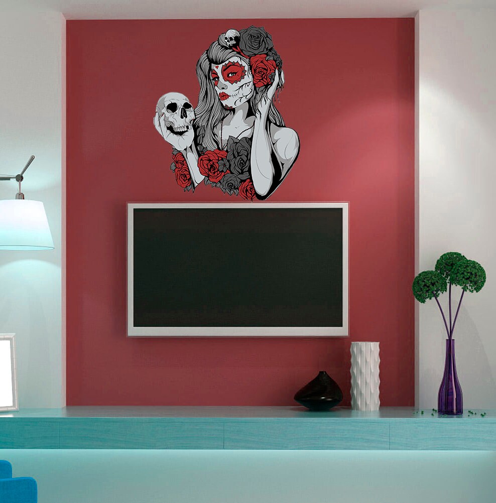 Day of the Dead Decal, Day of the Dead Sticker, Día de los Muertos Decor