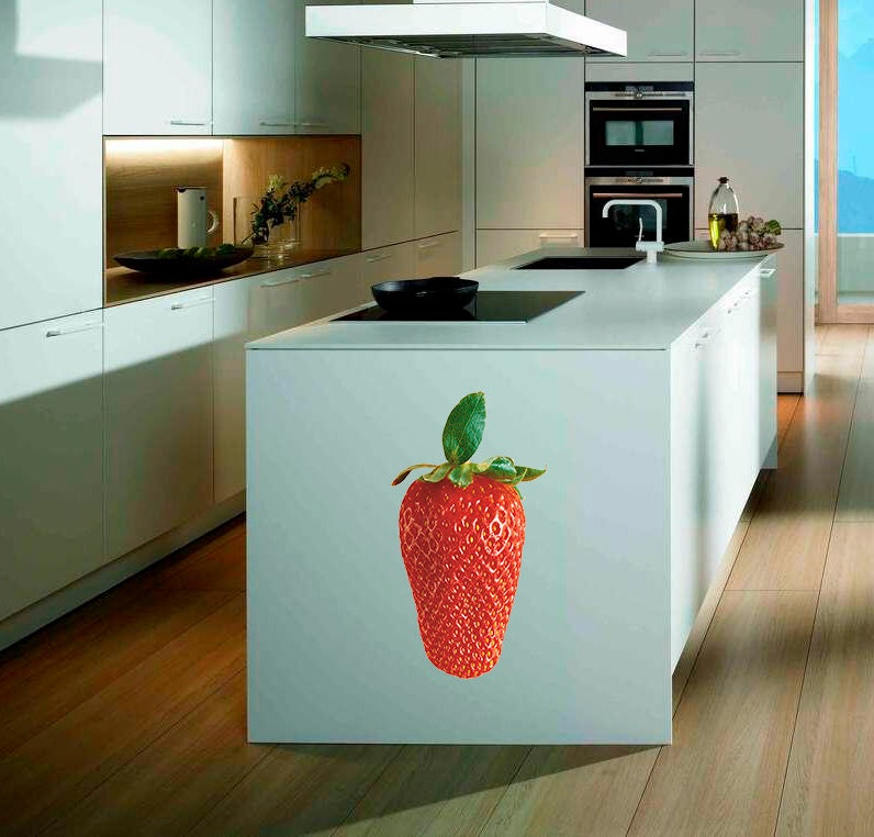 Strawberry decal, Strawberry Sticker, Strawberry Kitchen Decor, Strawberry Restaurant Decor