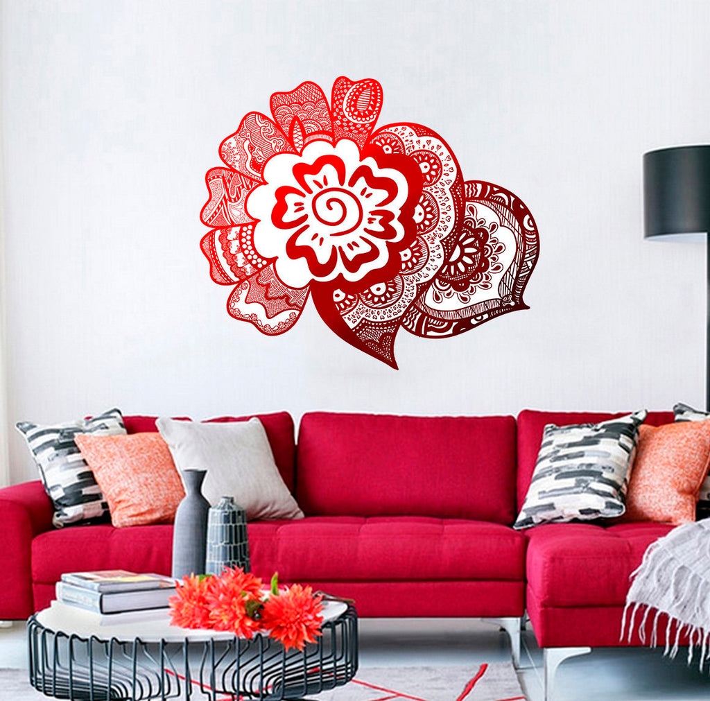 Boho Style Flowers Wall Decal, Boho Style Flowers Wall sticker, Boho Flowers wall decor