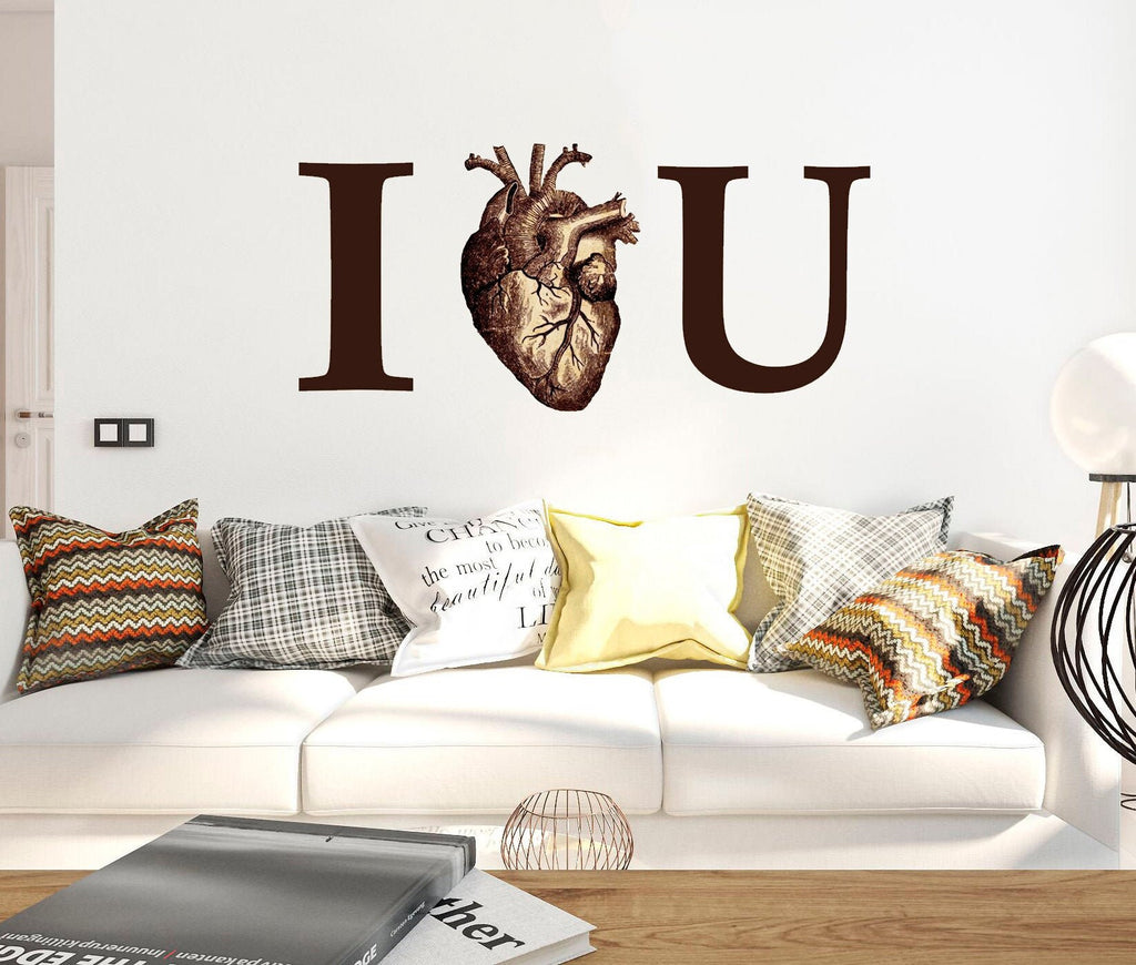 I love You Sticker, Heart Decal, Heart Sticker, Love Inspirational Decor