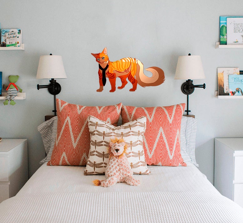 Anime Cat Sticker, Anime Cat Decal, Anime Cat Wall Decor, Anime Cat Wall Art