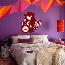 Load image into Gallery viewer, Beautiful Anime Girl Wall Decal, Beautiful Anime Girl Wall sticker, Beautiful Anime Girl wall decor