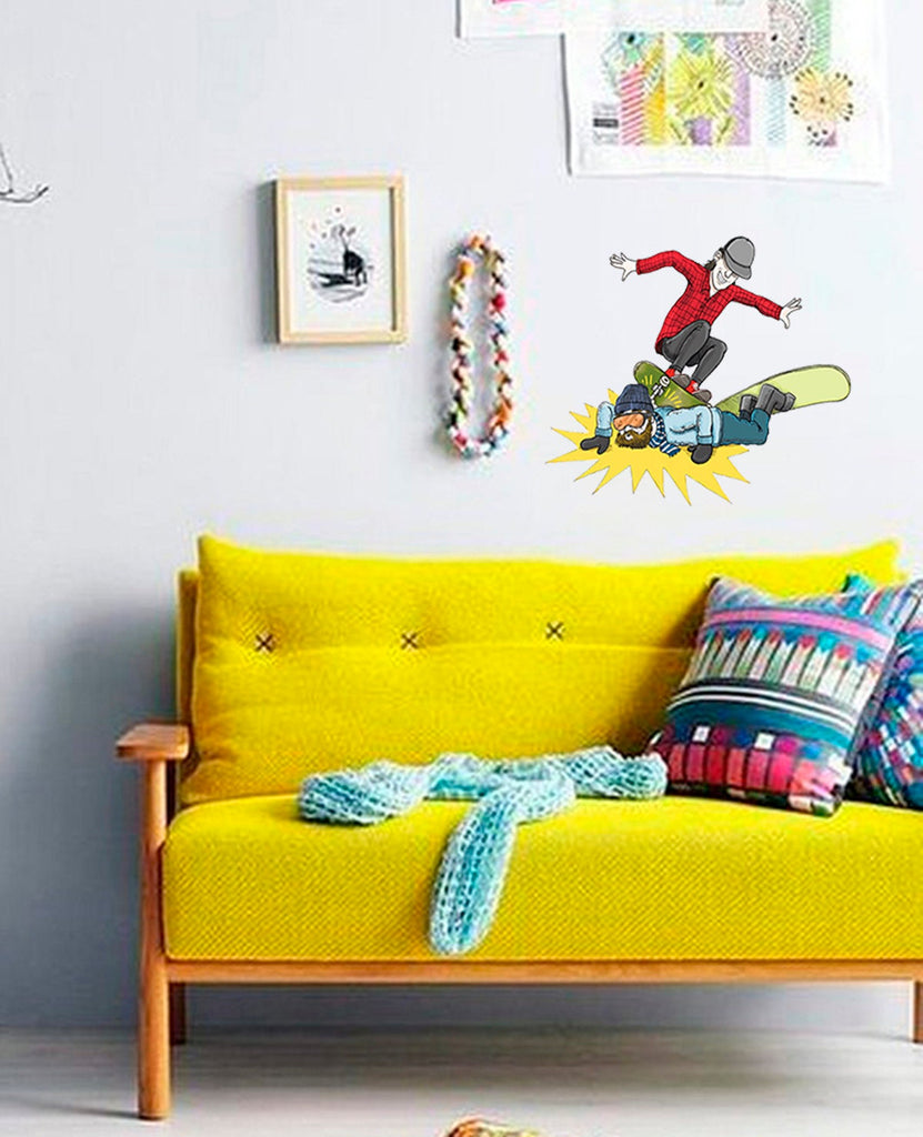 Skateboard vs Snowboard Art, Skateboard vs Snowboard Decal, Skateboard vs Snowboard Sticker