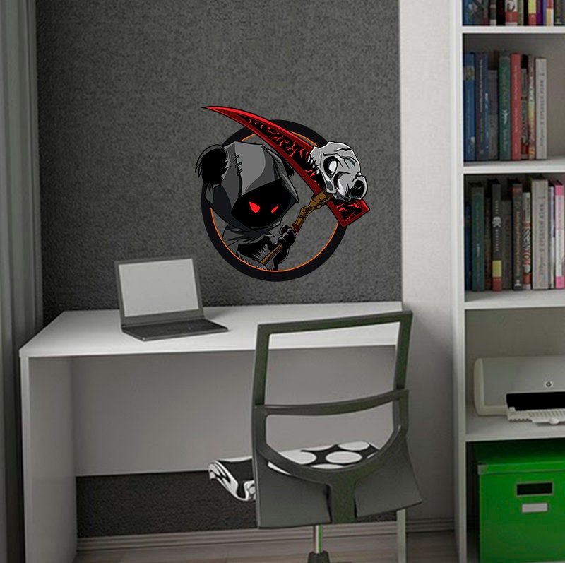 Grim Reaper Wall Decal, Grim Reaper Wall sticker, Grim Reaper wall decor