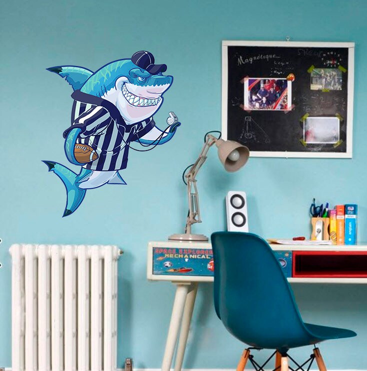 Referee Shark Decal, Referee Shark Sticker, Referee Shark Wall Decor