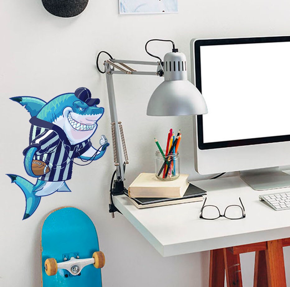 Referee Shark Decal, Referee Shark Sticker, Referee Shark Wall Decor