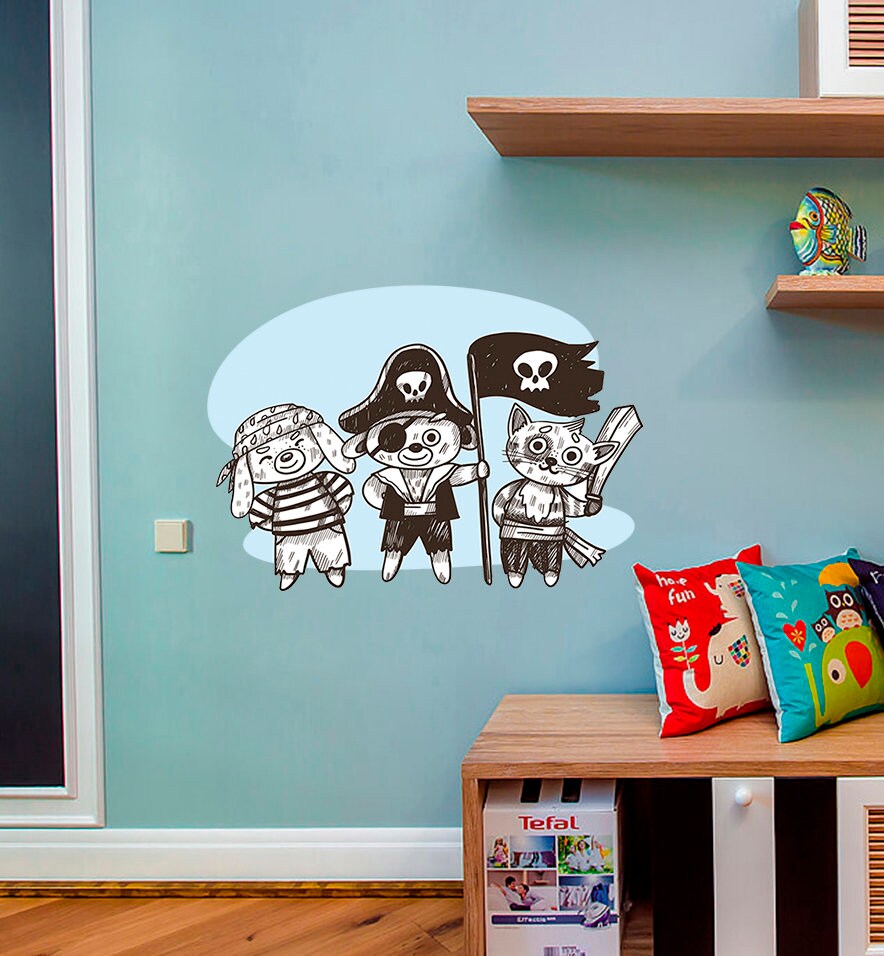 Pirates Animals Sticker, Pirates Animals Decal, Pirates Animals Wall Decor, Pirates Animals Nursery Decor