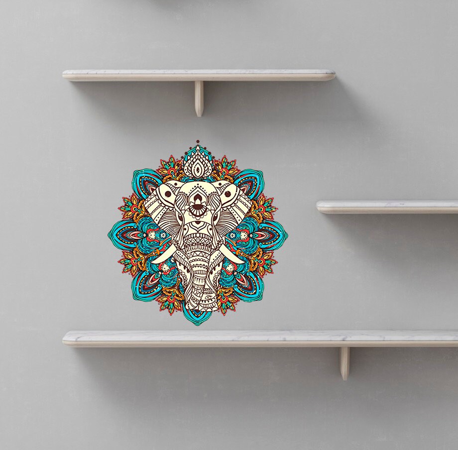 Elephant Boho Mandala Wall Decal, Elephant Boho Mandala Wall sticker, Elephant Boho Mandala wall decor