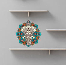 Load image into Gallery viewer, Elephant Boho Mandala Wall Decal, Elephant Boho Mandala Wall sticker, Elephant Boho Mandala wall decor