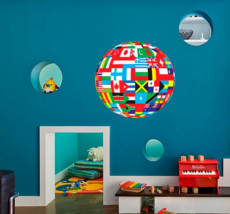 World Maps Decal, World Maps Sticker, School Decal, School Sticker, School Room Decor