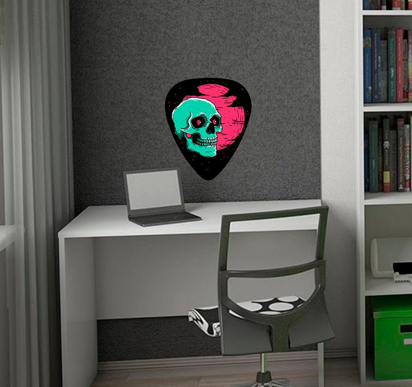 Green Skull Decal, Green Skull Sticker, Green Skull Wall Decor