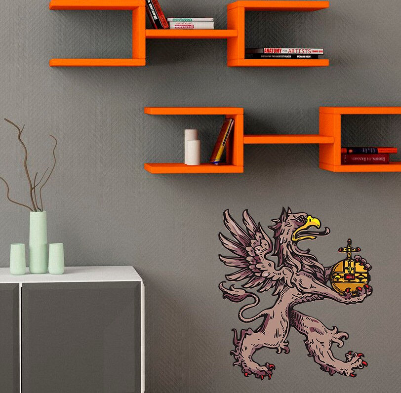 Heraldic Griffon Decal, Heraldic Griffon Sticker, Heraldic Griffon Wall Decor
