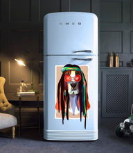 Load image into Gallery viewer, Hippie dog Wall Decal, Rastaman dog Wall sticker, Hippie dog wall decor