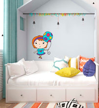 Load image into Gallery viewer, Girl With Balloon Sticker, Girl With Balloon Decal, Girl With Balloon Nursery Decor