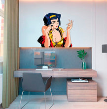 Load image into Gallery viewer, Anime Decal, Japanese Cartoon Sticker, Woman Smoking Wall Art, Lady Vinyl Wallpapers, Animation Home Décor, Comic Design, Gift for Her