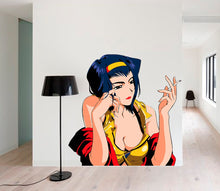 Load image into Gallery viewer, Anime Decal, Japanese Cartoon Sticker, Woman Smoking Wall Art, Lady Vinyl Wallpapers, Animation Home Décor, Comic Design, Gift for Her