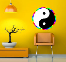 Load image into Gallery viewer, Yin Yang Rainbow Wall Decal, Yin Yang Rainbow Wall sticker, Yin Yang Rainbow wall decor
