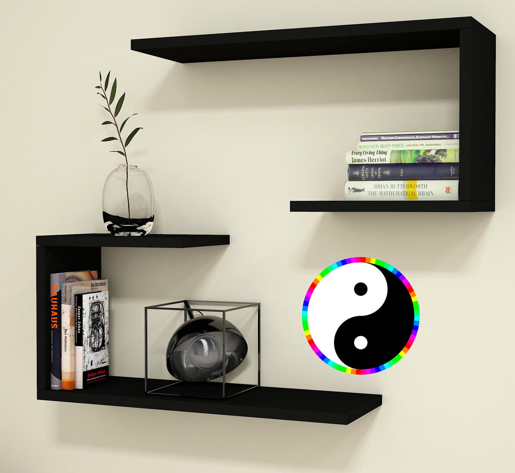 Yin Yang Rainbow Wall Decal, Yin Yang Rainbow Wall sticker, Yin Yang Rainbow wall decor