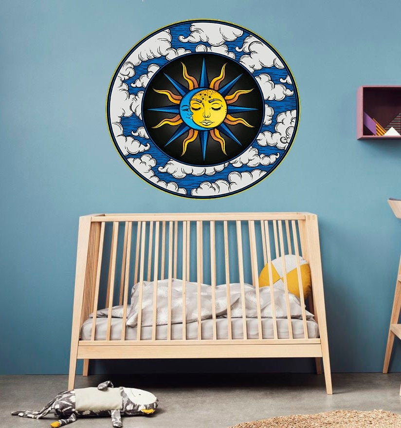 Sun and Moon Boho Decal, Sun and Moon Boho Sticker, Sun and Moon Boho Wall Decor