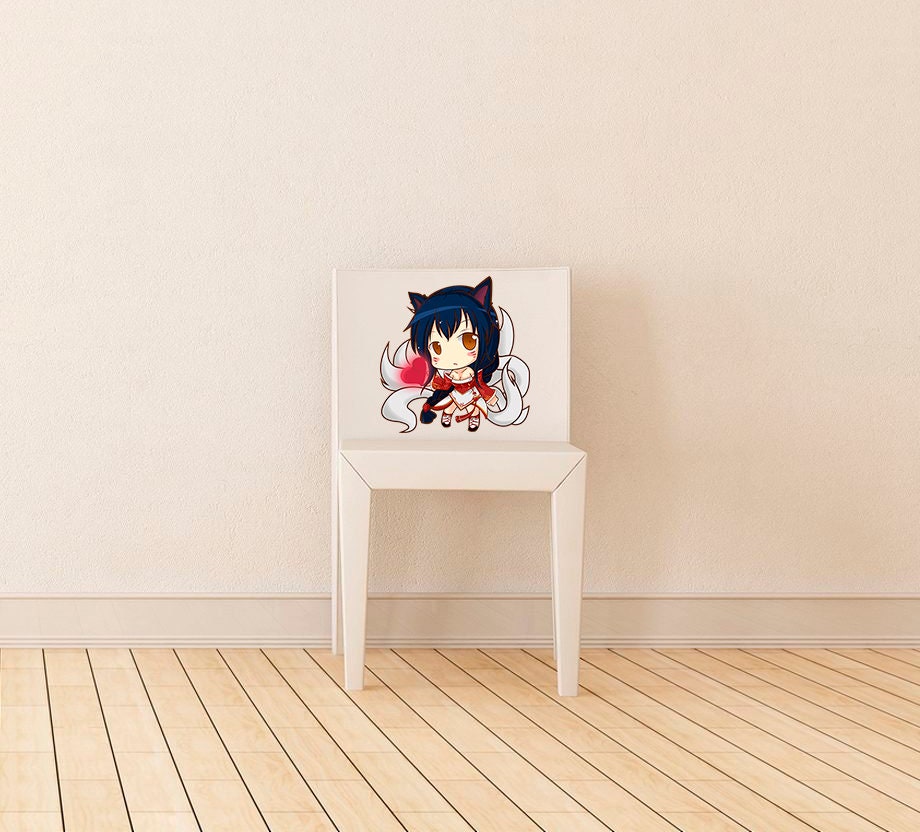 Anime Cat Girl Wall Decal, Anime Cat Girl Wall sticker, Anime Cat Girl wall decor