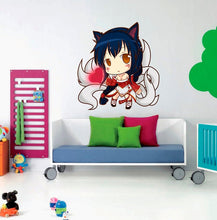 Load image into Gallery viewer, Anime Cat Girl Wall Decal, Anime Cat Girl Wall sticker, Anime Cat Girl wall decor