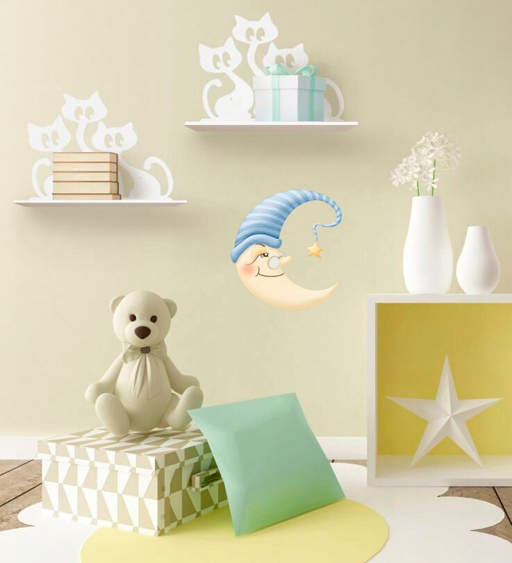 Moon Nursery Decal, Moon Nursery Sticker, Moon Nursery Wall Decor