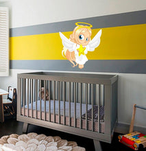 Load image into Gallery viewer, Angel Girl Decal, Sticker, Nursery Angel Decal, Nursery Angel Sticker
