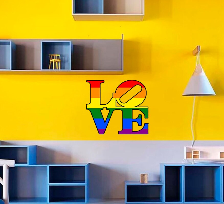 LGBT Love Decal, Love Sticker, LGBT Love Wall Decor, LGBT Love Art