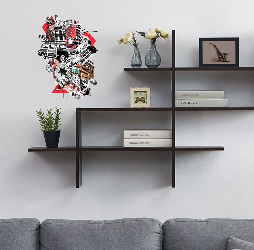 London Collage Decal, London Collage Sticker, London Decor, UK Decor