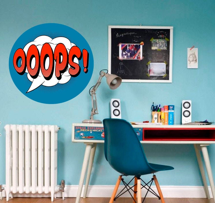 Oops Lettering Wall Decal, Oops Lettering Wall sticker, Oops Lettering wall decor