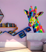 Load image into Gallery viewer, Colorful Giraffe Decal, Colorful Giraffe Sticker, Colorful Giraffe Wall Decor, Colorful Giraffe art
