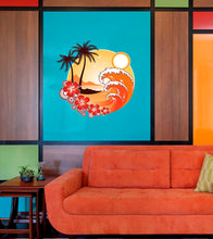Load image into Gallery viewer, Palm Tree Decal, Palm Tree Sticker, Palm Tree Wall Decor, Surfing Theme Room Decor