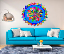 Load image into Gallery viewer, Colorful Mandala Sticker, Colorful Mandala Wall Decor, Colorful Mandala Yoga Studio Decor