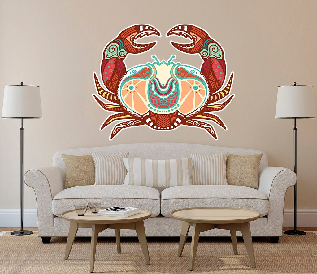 Boho Crab Wall Decal, Boho Crab Wall sticker, Boho Crab wall decor