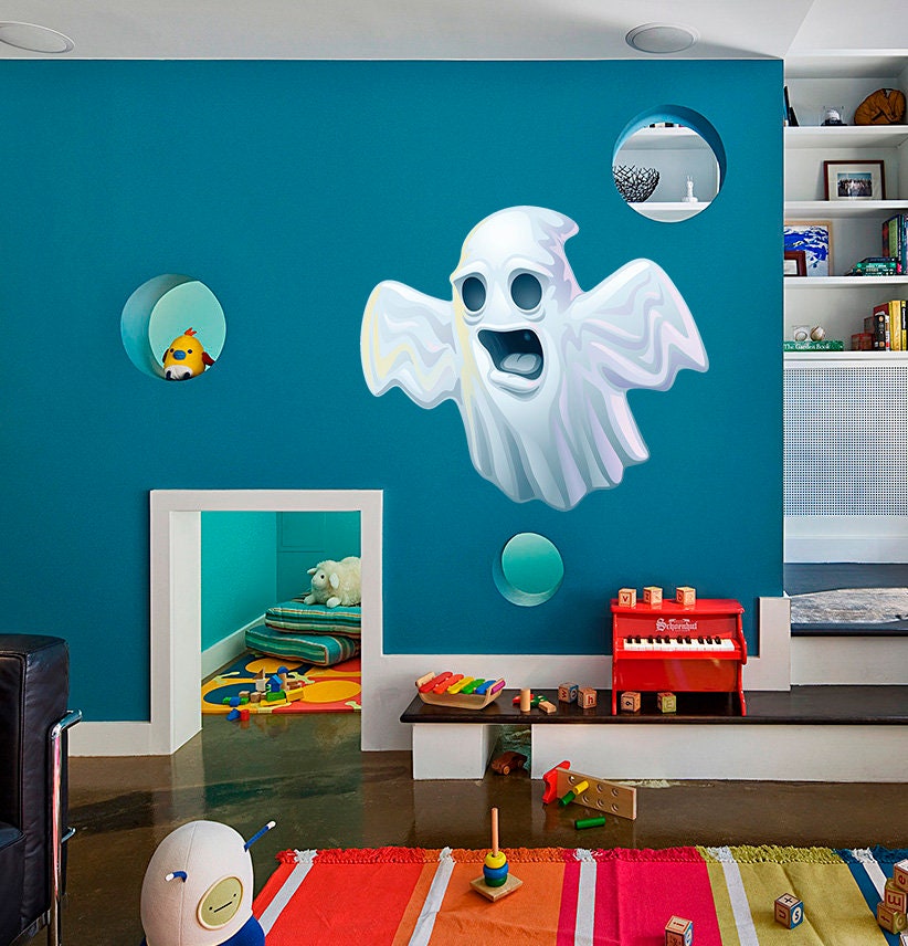Funny Ghost Wall Decal, Funny Ghost Wall sticker, Funny Ghost wall decor
