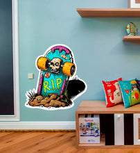 Load image into Gallery viewer, Skulled Skateboard Decal, Skulled Skateboard Sticker, Skulled Skateboard Wall Decor