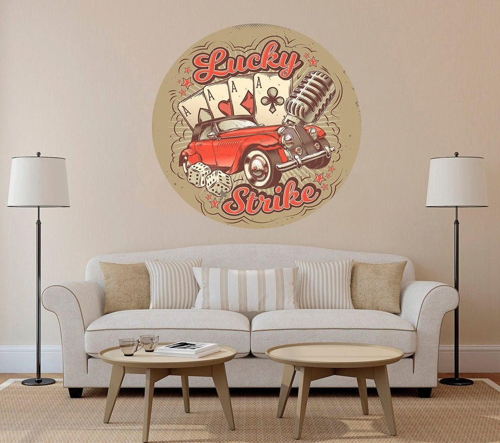 Lucky Strike Decal, Lucky Strike Sticker, Poker Decal, Poker Sticker