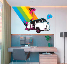 Load image into Gallery viewer, Surfing Themed Van Decal, Surfing Themed Van Sticker, Surfing Themed Van Room Decor