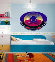 Load image into Gallery viewer, Cute Alien UFO decal, Cute Alien UFO Sticker, Cute Alien UFO Wall Decal