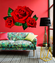Load image into Gallery viewer, Red Roses Wall Decal, Red Roses Wall sticker, Red Roses wall decor