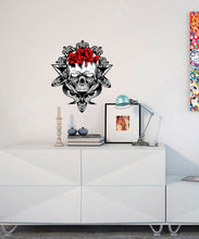 Load image into Gallery viewer, Rose with Skull Wall Decal, Rose with Skull Wall sticker, Rose with Skull wall decor